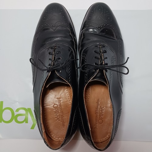 Johnston & Murphy Optima Wingtip Oxford Dress Shoes Mens Sz 10.5 C Black Leather - Picture 5 of 11