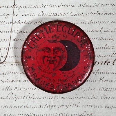 Wachsdose ''Creme Eclipse'' rot, um 1920