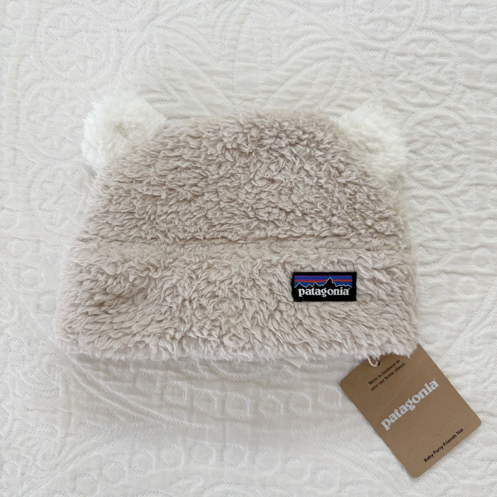 Patagonia Baby Furry Friends Hat, Shroom Taupe 0-3 Months