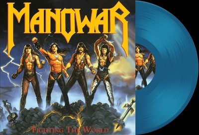 LP MANOWAR ''Fighting The World'' (transparent blue Vinyl) ***Neu & OVP***