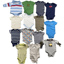 Carters Mix Brands One Piece LOT 14 Baby Boys 3-6 M Mix Brand Bodysuit Sleep