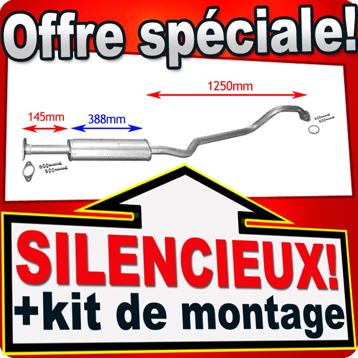Silencieux intermédiaire NISSAN ALMERA TINO 1.8 16V en acier aluminisé d'échappement