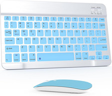 Bluetooth Keyboard and Mouse Combo, Qwert Layout Universal Ultra-Slim Wireless K