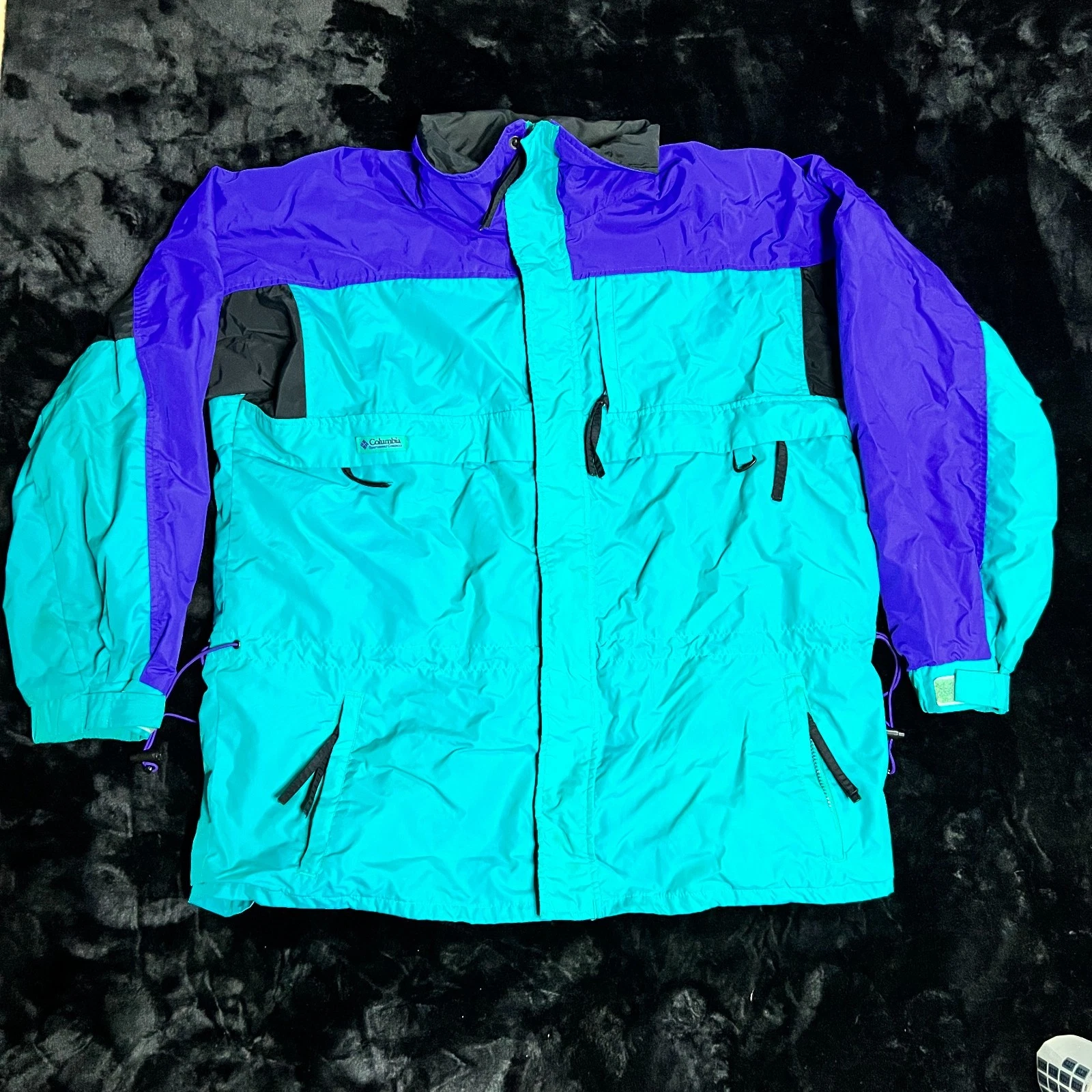 Columbia Sportswear Company Radial Sleeve Ski Jacket Mens Large Blue Full Zip