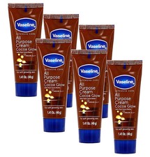 Vaseline All Purpose Cream Cocoa Glow, with Pure Cocoa Butter, 6-Pack, 1.41 FL O
