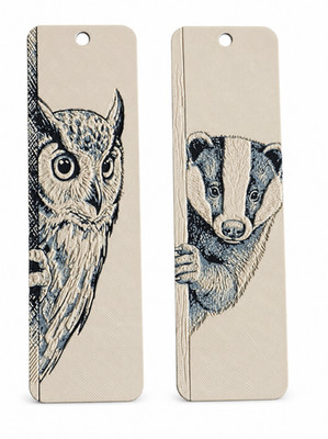 3D Printed Bookmark Set Owl & Badger Animal Bookmarks 6'' x 1.75'' Decorative Pair