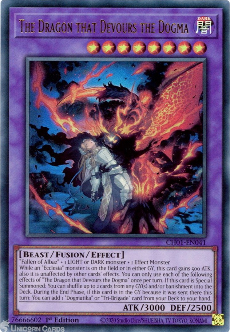 CH01-EN041 The Dragon that Devours the Dogma : Ultra Rare 1st Edition Mint YuGiO