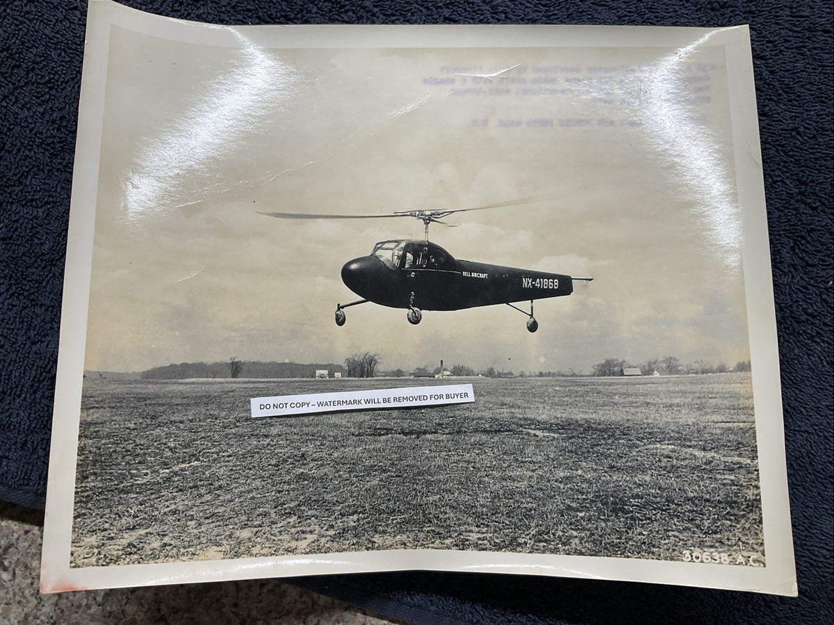 1944 Bell Model 30 Helicopter NX41868 8x10 Original US ARMY AIR