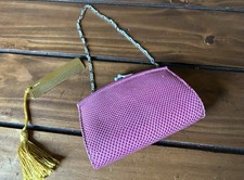 Judith Leiber Rare Vintage Pink Leather Small Clutch Evening Bag