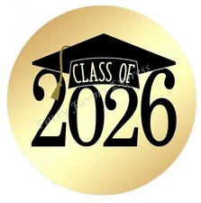 CLASS OF 2026 GRADUATION GOLD FOIL ENVELOPE SEALS LABELS STICKERS PARTY FAVORS