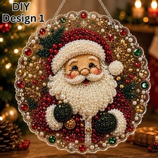 DIY Christmas Santa Diamond Painting Kit, 5D Beaded Pearl Art  Craft Set