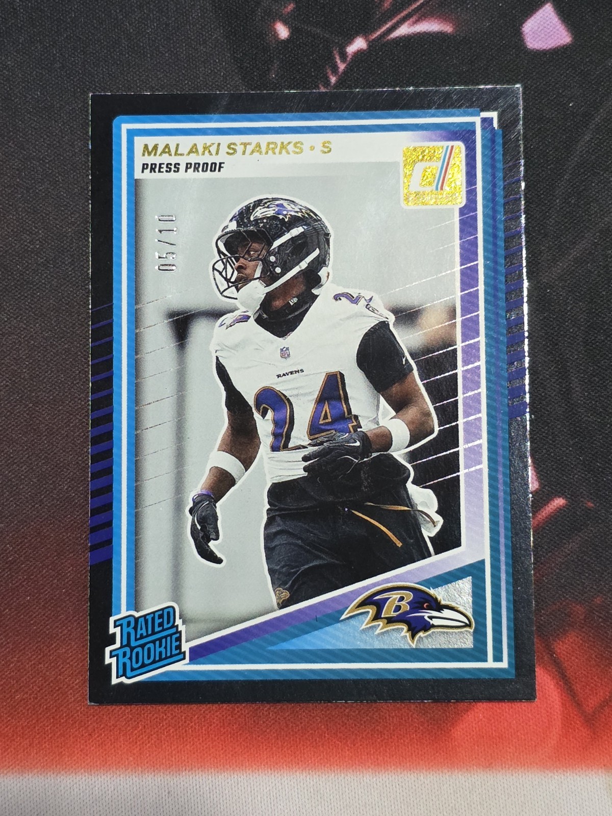 2025 Panini Donruss Football Malaki Starks Press Proof Black RR RC /10 #346