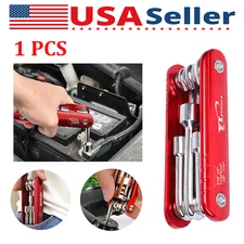 A 6 in 1 Folding Nut Driver SAE Set Cr-V Steel Hex Nut Driver Kit Socket Wrench