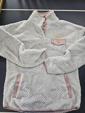 Simply Southern Women's Small Textured Fleece Pullover Snap 1/4 Zip