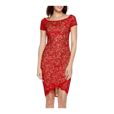 knee length dresses for ladies Red Blossom Dress– Teuta Matoshi
