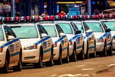 NYPD Police Cars Lined Up New York City Photo Art Print Poster 18x12