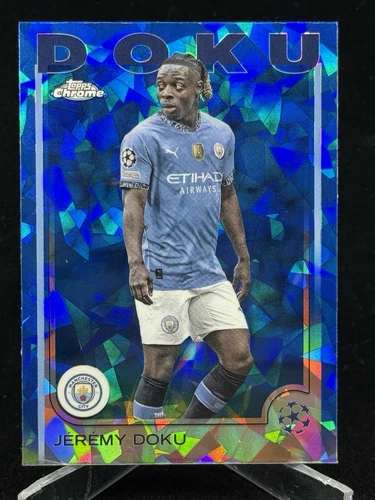 2024-25 Topps Chrome Sapphire UEFA Club Competitions Jeremy Doku 69 Man City