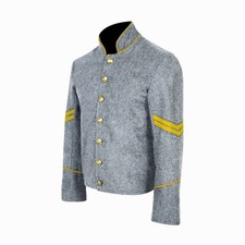 US Civil War Confederate Corporal Chevron Jacket Grey with Yellow Stripes