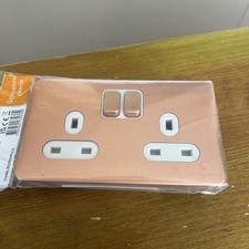 1no Schneider Light Copper 13amp Double Socket White Interior