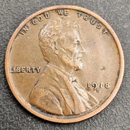 1918-D Lincoln Wheat Small Cent AU
