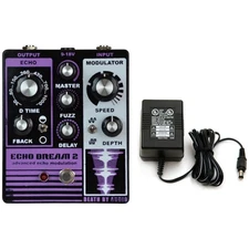 Death by Audio Echo Dream 2 Delay Pedal with Fuzz and Modulation w/ Power Supply