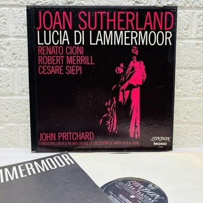 JOAN SUTHERLAND Lucia Di Lammermoor LONDON 3-LP Set & Libretto 1962 A4355  NM/G 