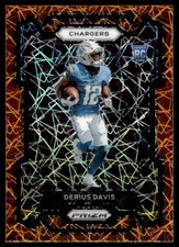 Derius Davis 2023 Panini Prizm Orange Lazer Silver RC #351 Chargers Rookie Card