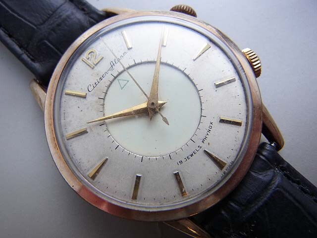 な*認様 CITIZEN alarm 19石　自動巻き腕時計 JA-2285| シチズン アラーム 1stモデル 19石 14K GOLD FILLED/SS