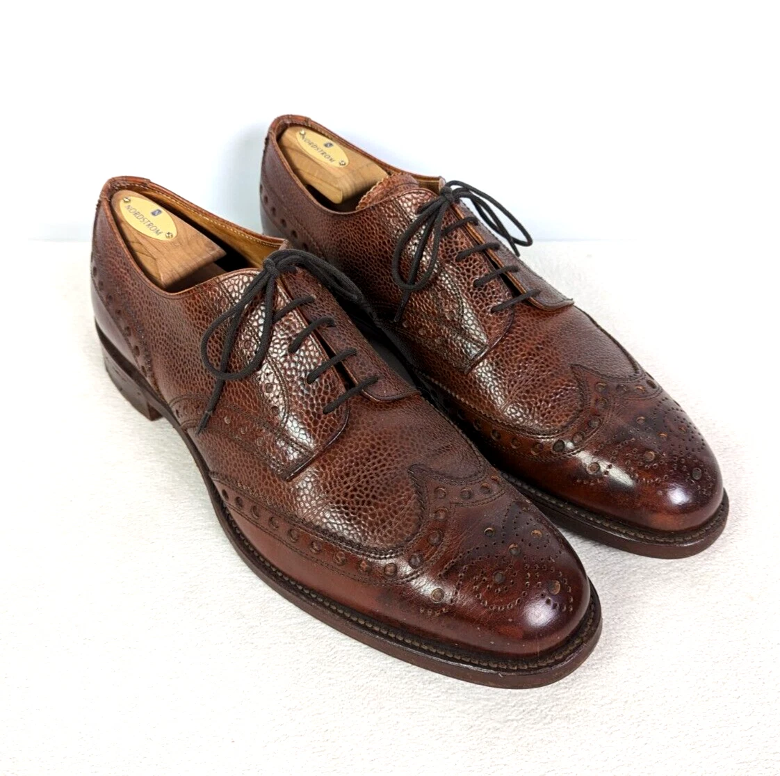 Faconnable Men 45 Brown Leather Medallion Business Derby Oxford Daily Dress Shoe Façonnable Shoes for Men for sale | eBay main image 4