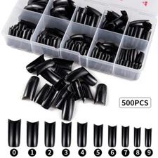 500pcs/box Nail Art All Stick Half Stick French Style Fake Nails Decorations #F7