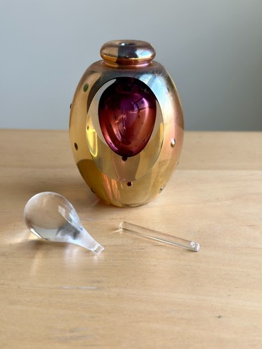 Antique Roger Gandelman Art Glass Iridescent Vintage Perfume Bottle - Picture 2 of 4