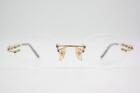 Vintage Eyeglasses Aston Martin Am 50A Gold Rimless Frame