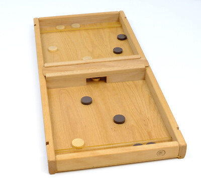 Flitzpuck Geschicklichkeitsspiel Tischspiel Holz 73 x 33 cm 