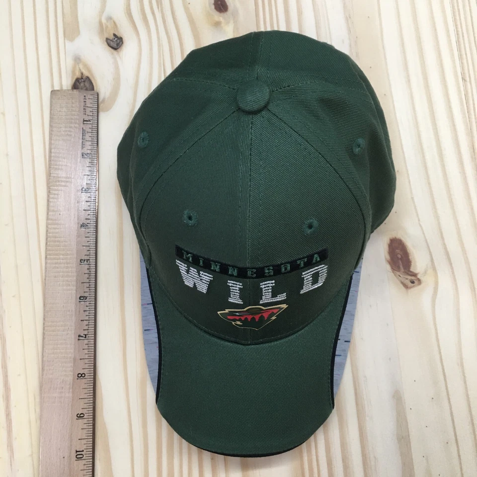 Gorra de béisbol Minnesota Wild NHL para hombre verde OS ala curva logotipo bordado Foto 3 de 4