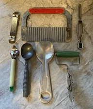 Seven Pieces Of Vintage Kitchen Utensils and Gadgets Crimper, Serrater, and More