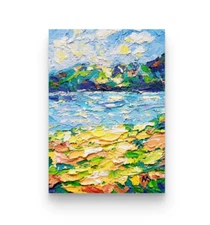 California Landscape Texture Oil Painting 7x5in  Small Original Art