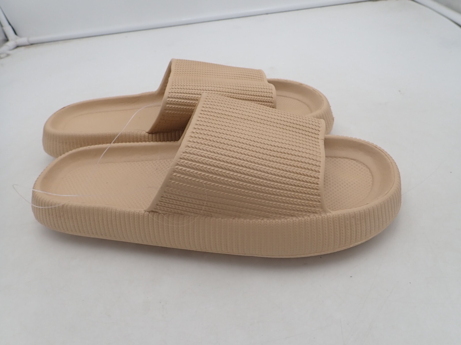 SAOLA Pantofole sandali doccia asciugatura rapida suola morbida punta aperta beige taglia 9 5 10 5 US