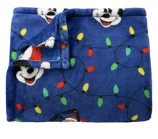 Disney Mickey Mouse  Friends Christmas Lights Plush Throw Blanket 5x6' BL39