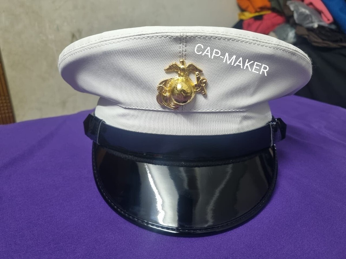 USMC US Marine Corps Dress Blue white enlisted frame hat