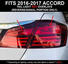 For 2016-17 Accord Rear RED Tail Light Signal Reverse PreCut Overlays Tint Vinyl