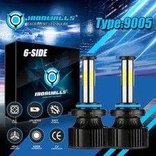 6-Sided LED Headlight Bulbs for Ford F-150 1990-2020 9005 High Beam 6000K White