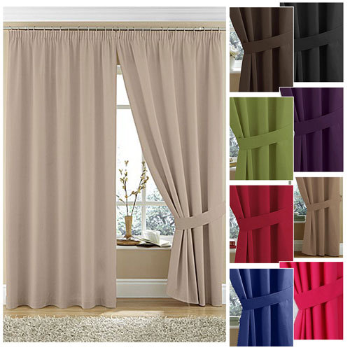 Twill Luxury Textured Lined Pencil Pleat Curtains (Pair of) - Choice of Colours - Picture 1 of 4