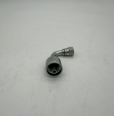FJX90-04-04 (50) Crimp Fitting 1/4  Hose & 1/4  JIC Female Swivel (bite to wire)