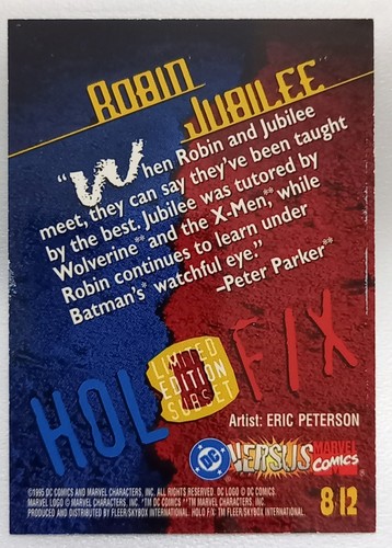 DC Vs Versus Marvel - 8/12 "Holo F/X" - Robin vs Jubilee - Chase Card (B) - Picture 4 of 6