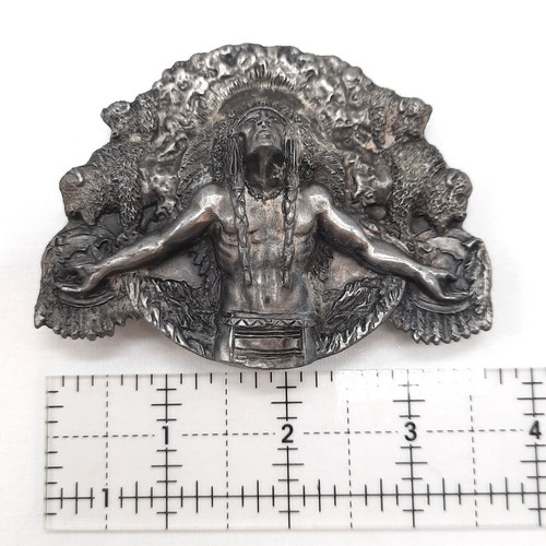 Siskiyou Native Chief Pewter Gürtelschnalle BD1 1981 Bergamotte Messingwerke - Bild 5 von 5