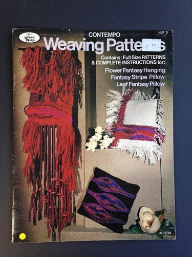 Hazel Pearson crafts Weaving World Patterns Wall Hanging, Pillows contempo 70's - Imagen 1 de 4