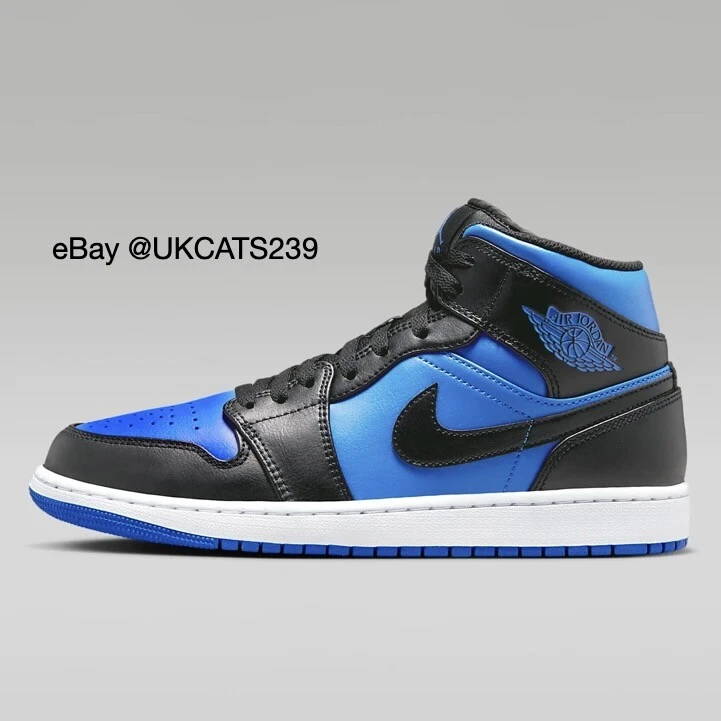 Tênis Nike Air Jordan 1 Médio "Azul Real" Preto Branco DQ8426-042 Masculino Tamanhos NOVO - Imagem 3 de 4