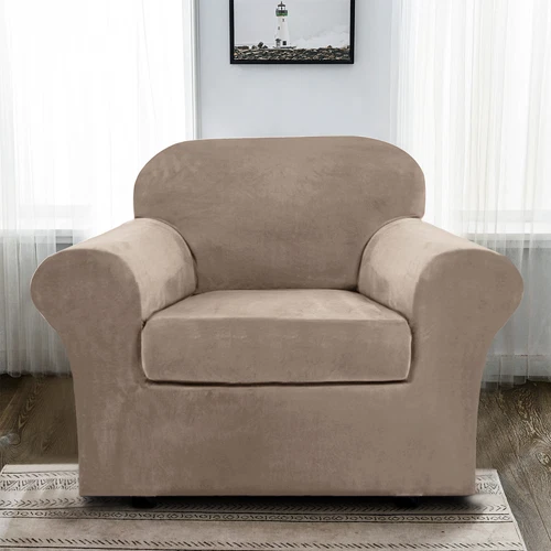 Samt Stretch Elastisch Sofabezug Wohn Couch Schonbezüge Schoner 1/2/3 Sitzer - Bild 106 von 112