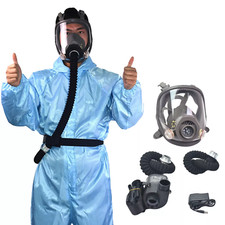 Electric Full Face Gas Mask Respirator System Constant Flow Supplied Air Fed Kit