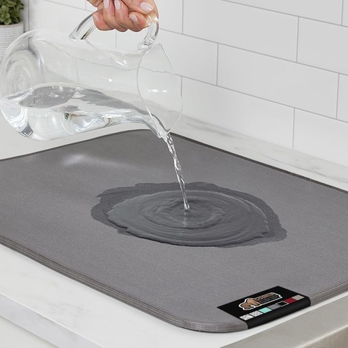 Ultra Water Absorbent Microfiber Dish Drying Mat, 18x32, Quick Dry Thick Mesh